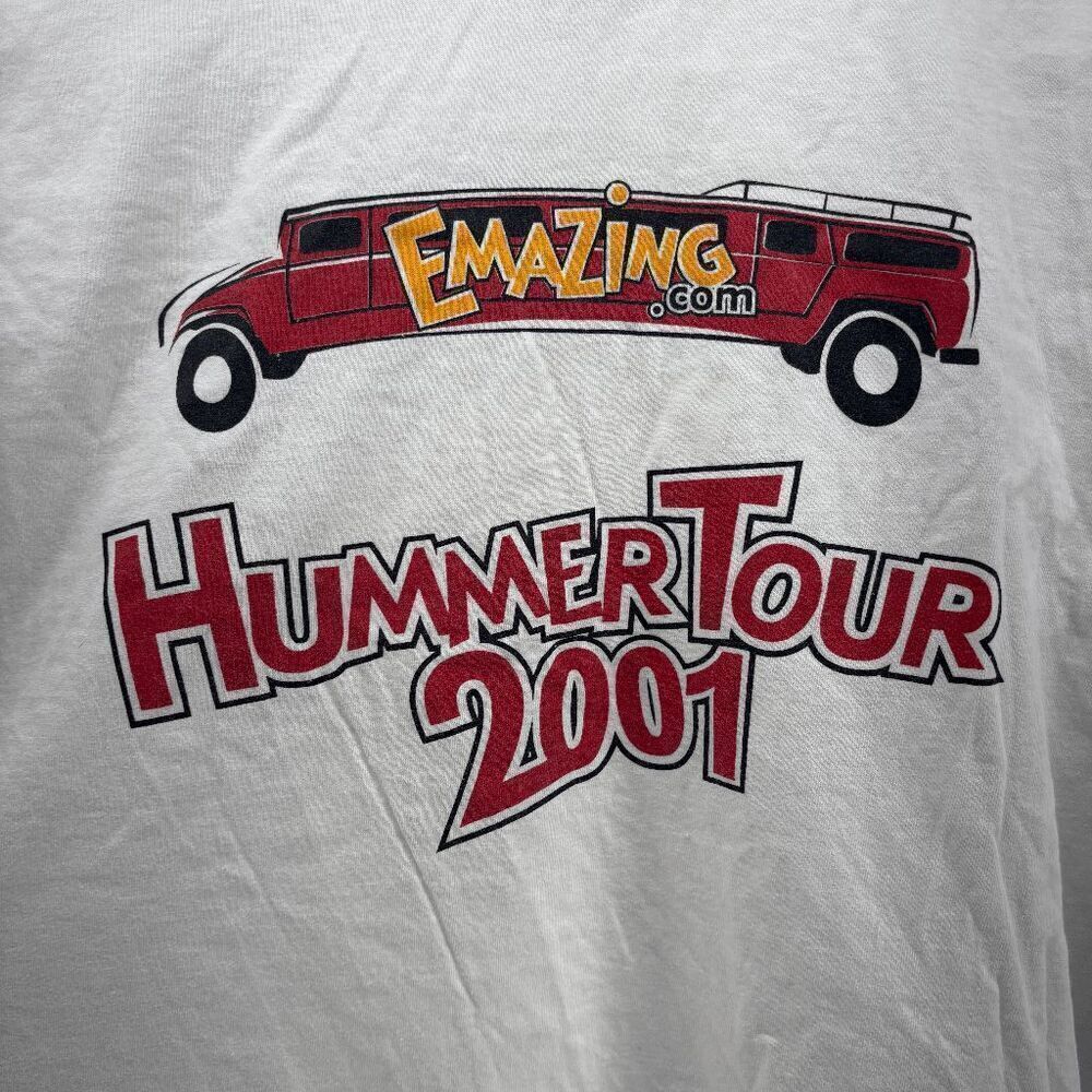 Vintage Emazing.com Hummer Tour 2001 Shirt Mens XL Sleeveless White
